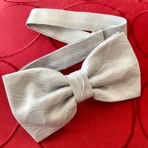 New Pre-tied Adjustable Men’s Bow Tie in Platinum